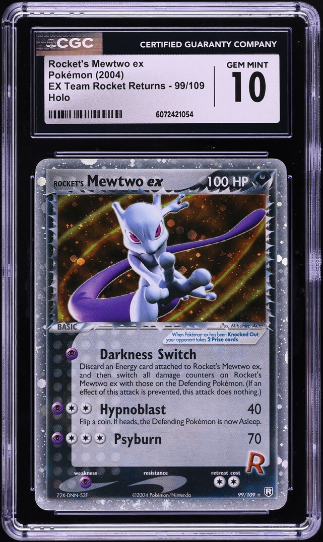 2004 Pokemon EX Team Rocket Returns Holo Rocket's Mewtwo ex #99 CGC 10 GEM MINT