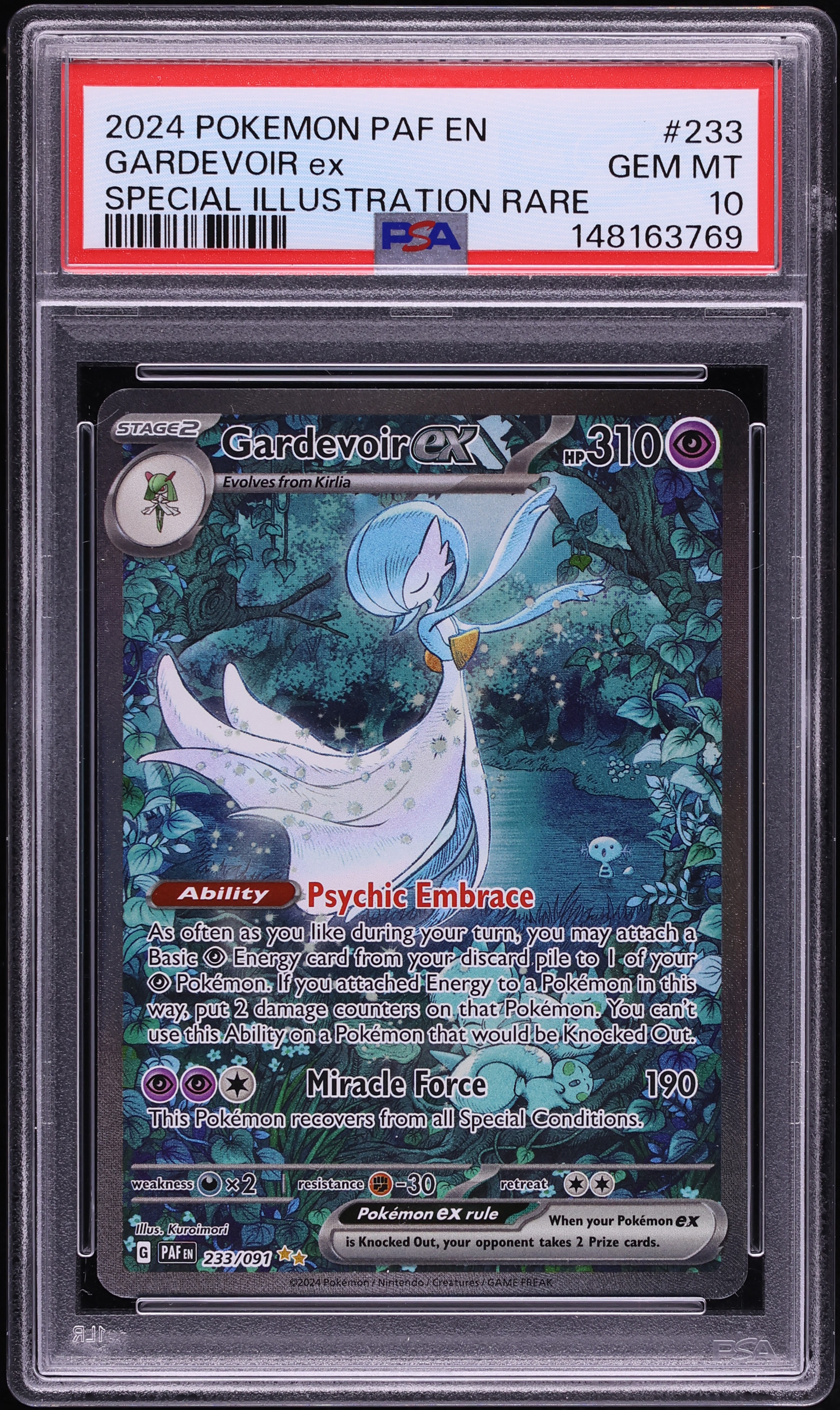 2024 Pokemon Scarlet & Violet Paldean Fates SIR Gardevoir Ex #233 PSA 10 GEM MINT