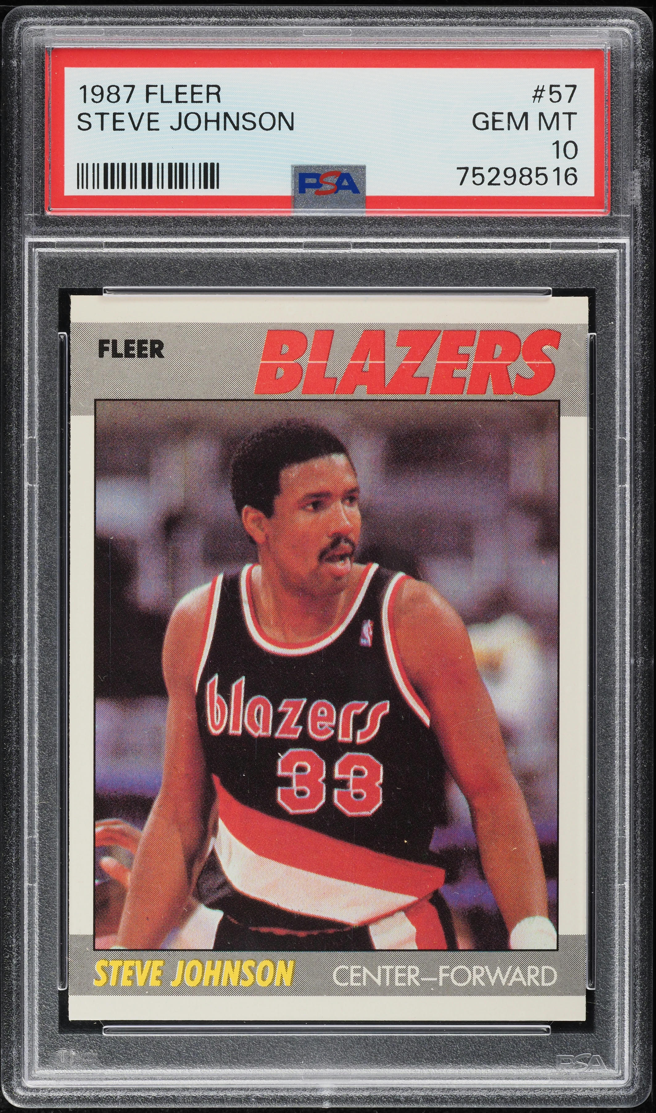 1987 Fleer Basketball Steve Johnson #57 PSA 10 GEM MINT