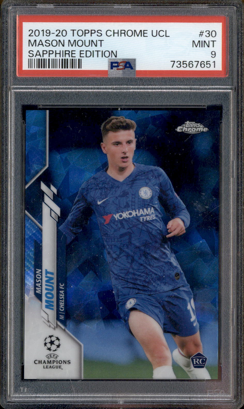 2019 Topps Chrome UCL Sapphire Edition #30 Mason Mount PSA 9