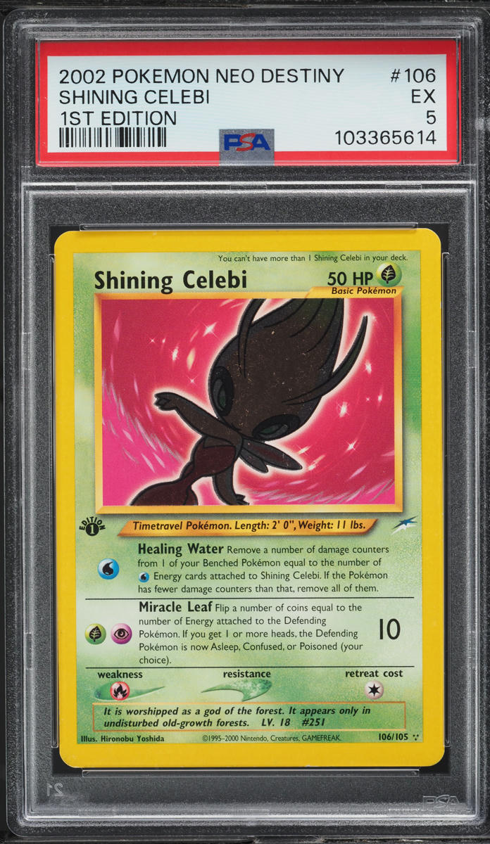 2002 Pokemon Neo Destiny 1st Edition Shining Celebi #106 PSA 5 EX