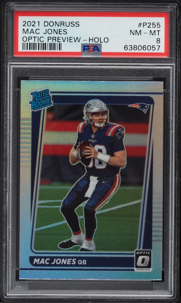 2021 Donruss Optic Preview Holo Mac Jones ROOKIE #P255 PSA 8 NM-MT