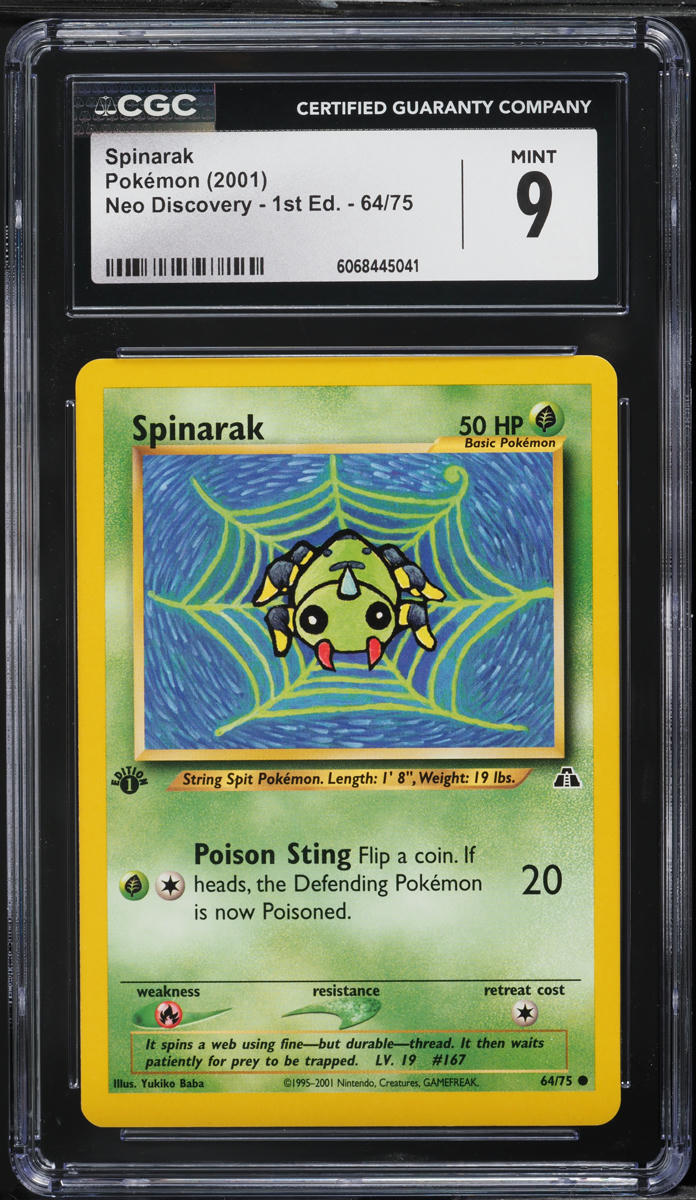2001 Pokemon Neo Discovery 1st Edition Spinarak #64 CGC 9 MINT
