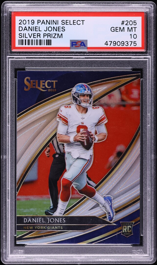 2019 Select Field Level Silver Prizms Daniel Jones ROOKIE #205 PSA 10 GEM MINT