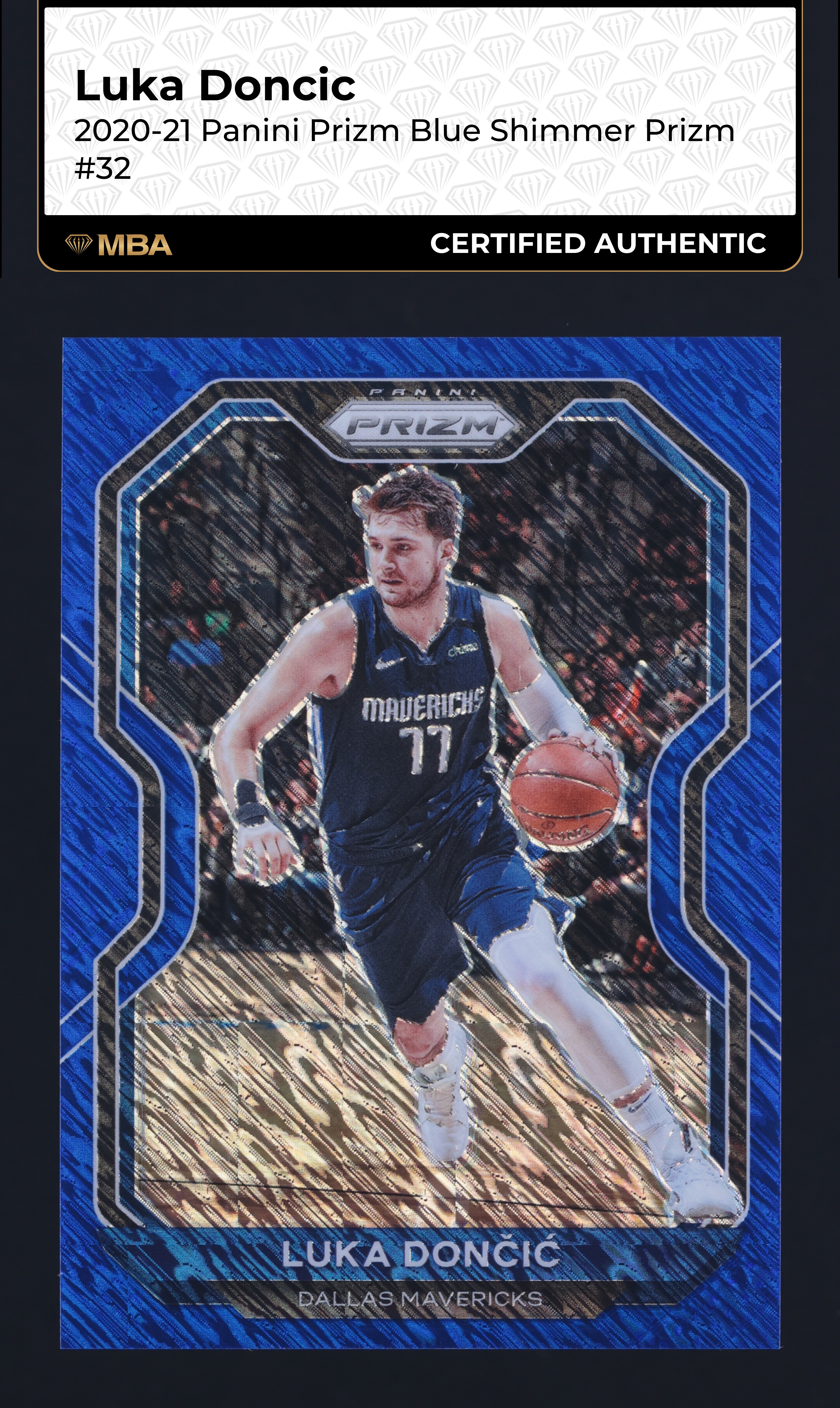 2020 Panini Prizm Blue Shimmer Luka Doncic /35 #32 MBA AUTH