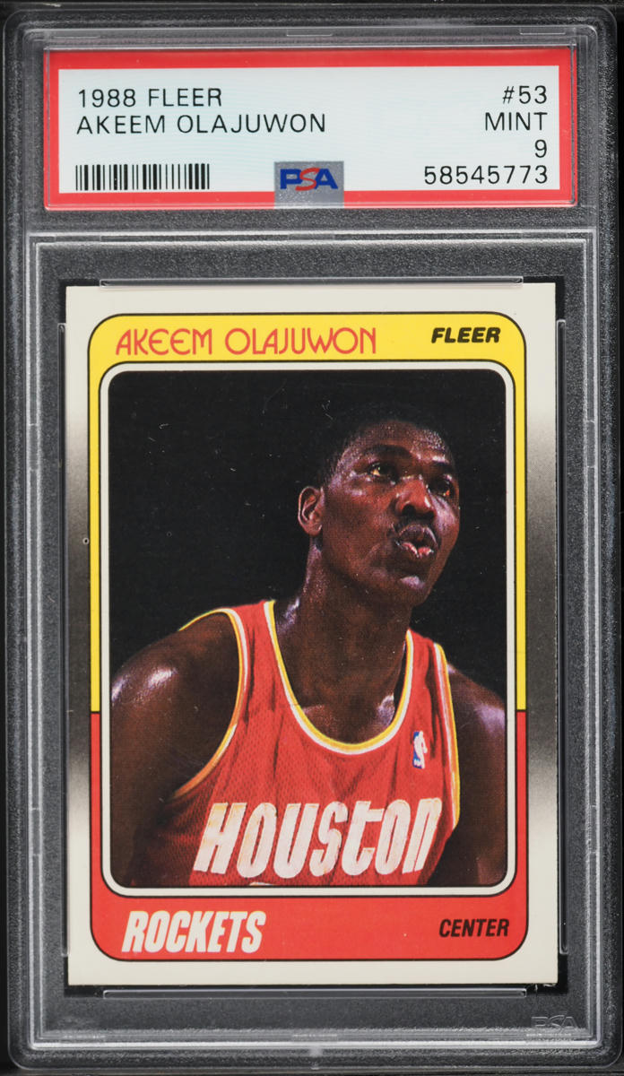 1988 Fleer Basketball Hakeem Olajuwon #53 PSA 9 MINT