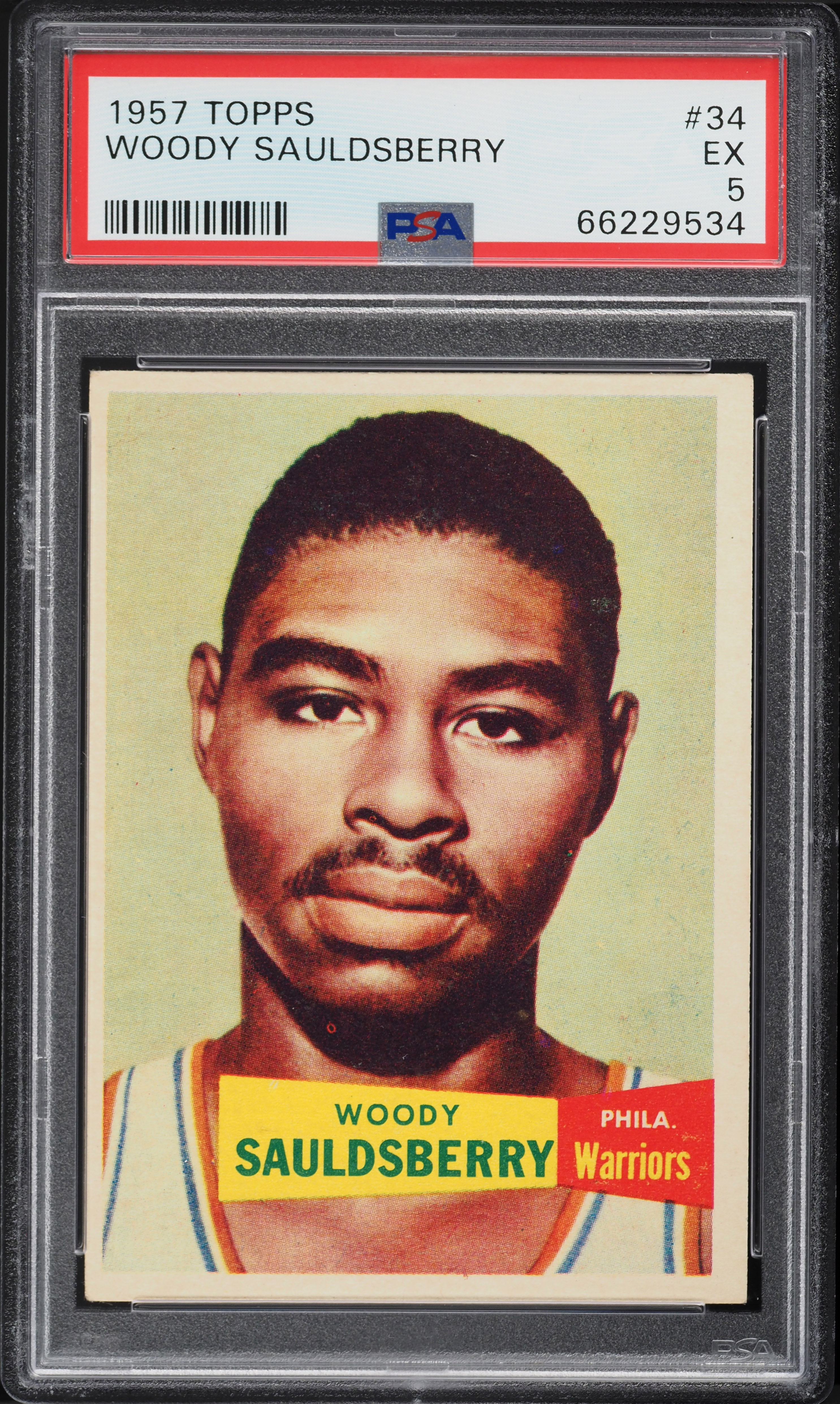 1957 Topps Basketball Woody Sauldsberry #34 PSA 5 EX