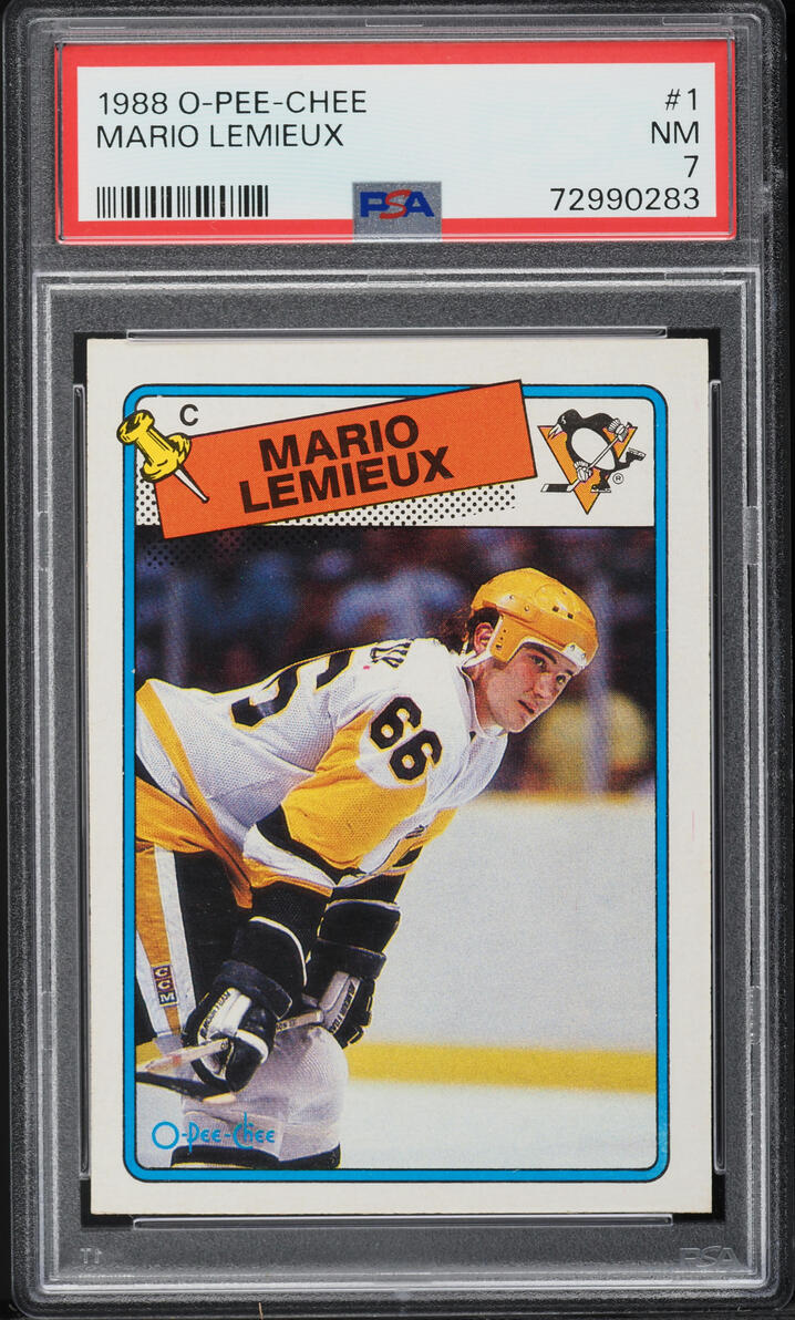 1988 O-Pee-Chee Hockey Mario Lemieux #1 PSA 7 NRMT