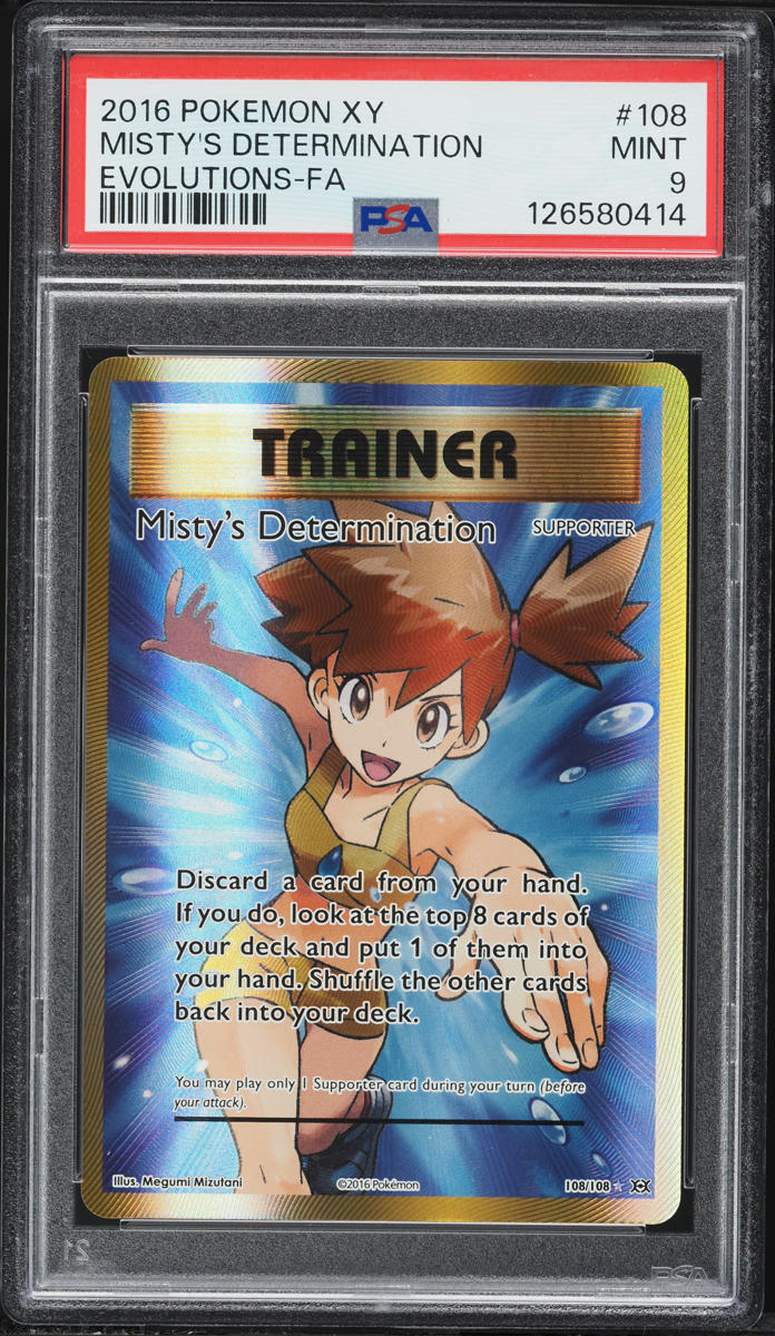 2016 Pokemon XY Evolutions Full Art Misty's Determination #108 PSA 9 MINT