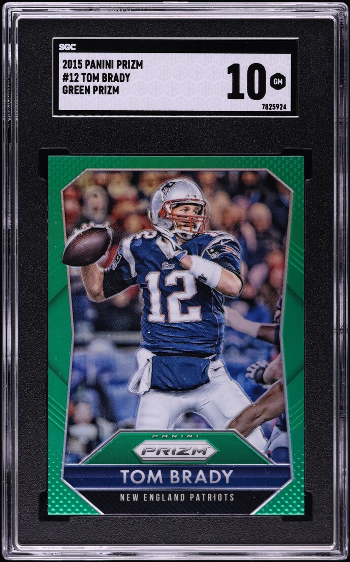 2015 Panini Prizm Green Tom Brady #12 SGC 10 GEM MINT