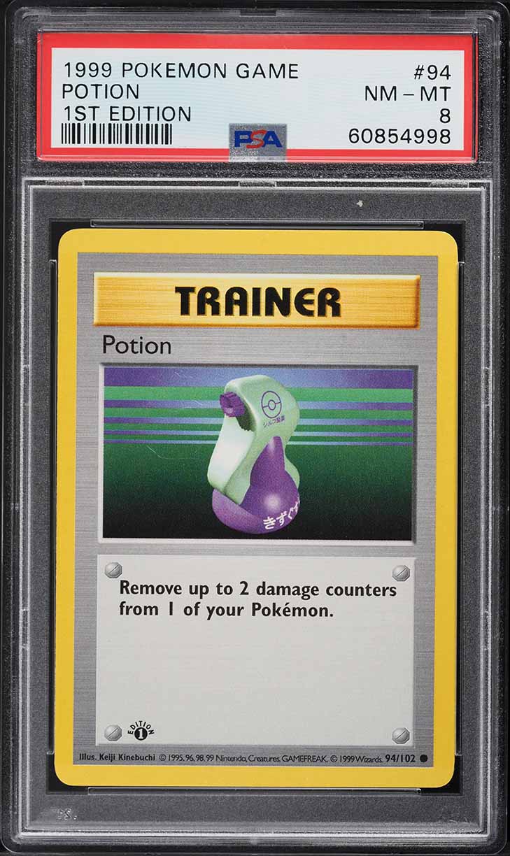 1999 Pokemon Base Set Shadowless 1st Edition Potion #94 PSA 8 NM-MT
