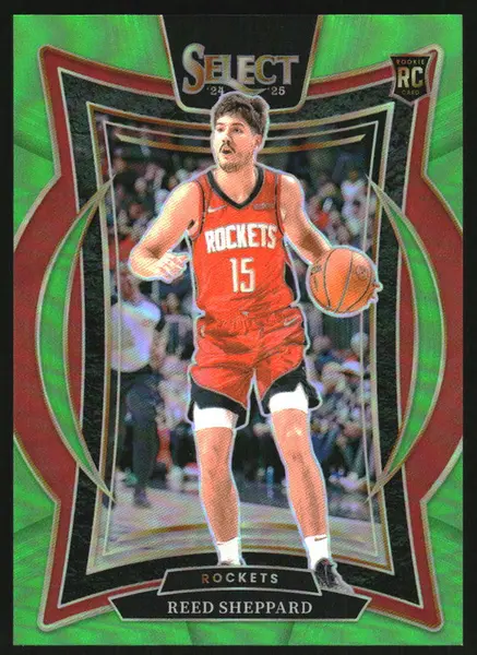 2024-25 Panini Select Concourse Neon Green Prizm #68 Reed Sheppard RC /75