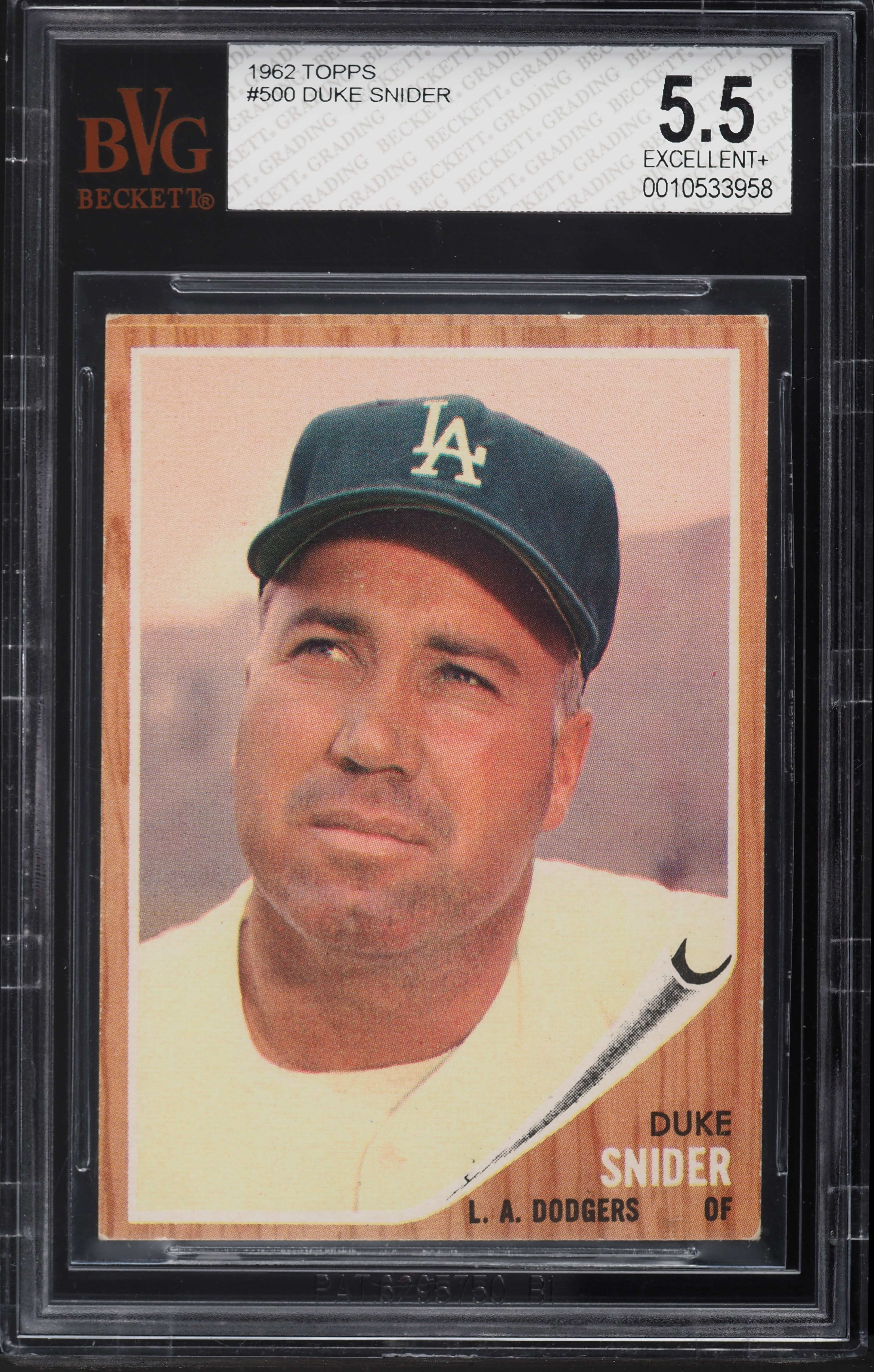 1962 Topps Duke Snider #500 BVG 5.5 EX+