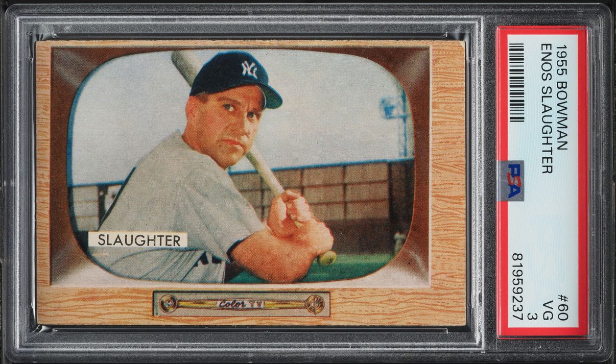 1955 Bowman Enos Slaughter #60 PSA 3 VG