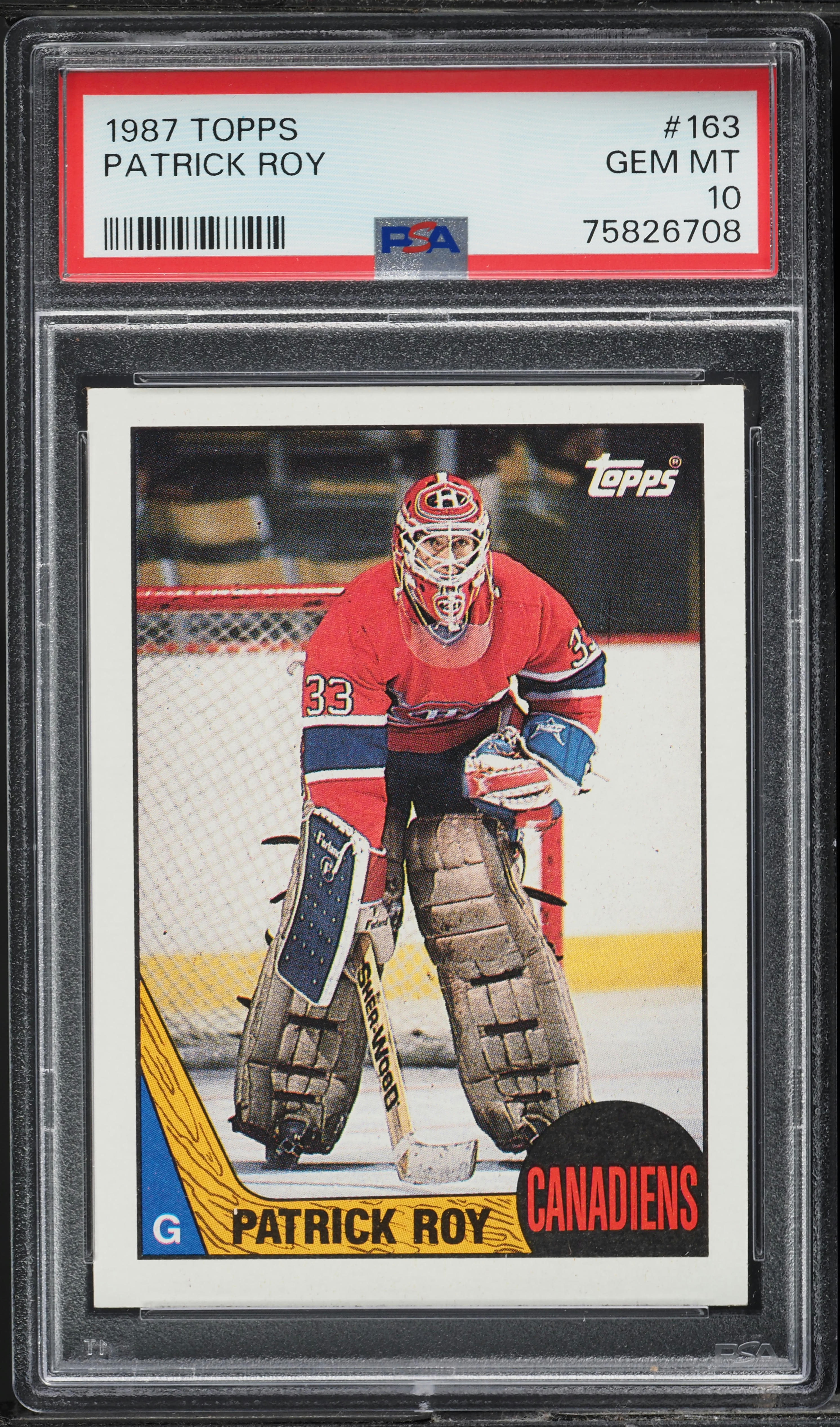 1987 Topps Hockey Patrick Roy #163 PSA 10 GEM MINT