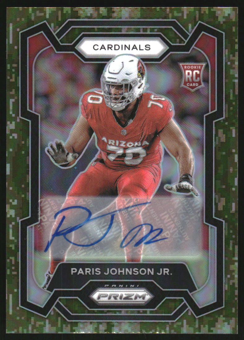 2023 Panini Prizm Autographs Prizms Camo #304 Paris Johnson Jr. RC Auto /25