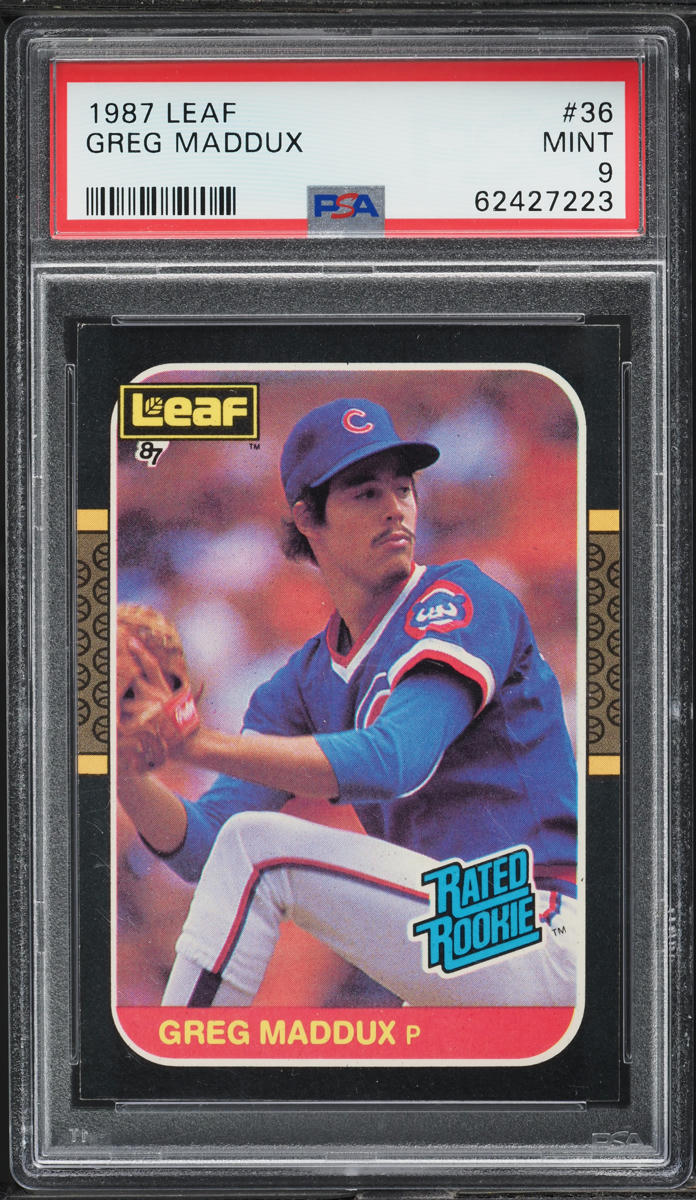 1987 Leaf Greg Maddux ROOKIE #36 PSA 9 MINT