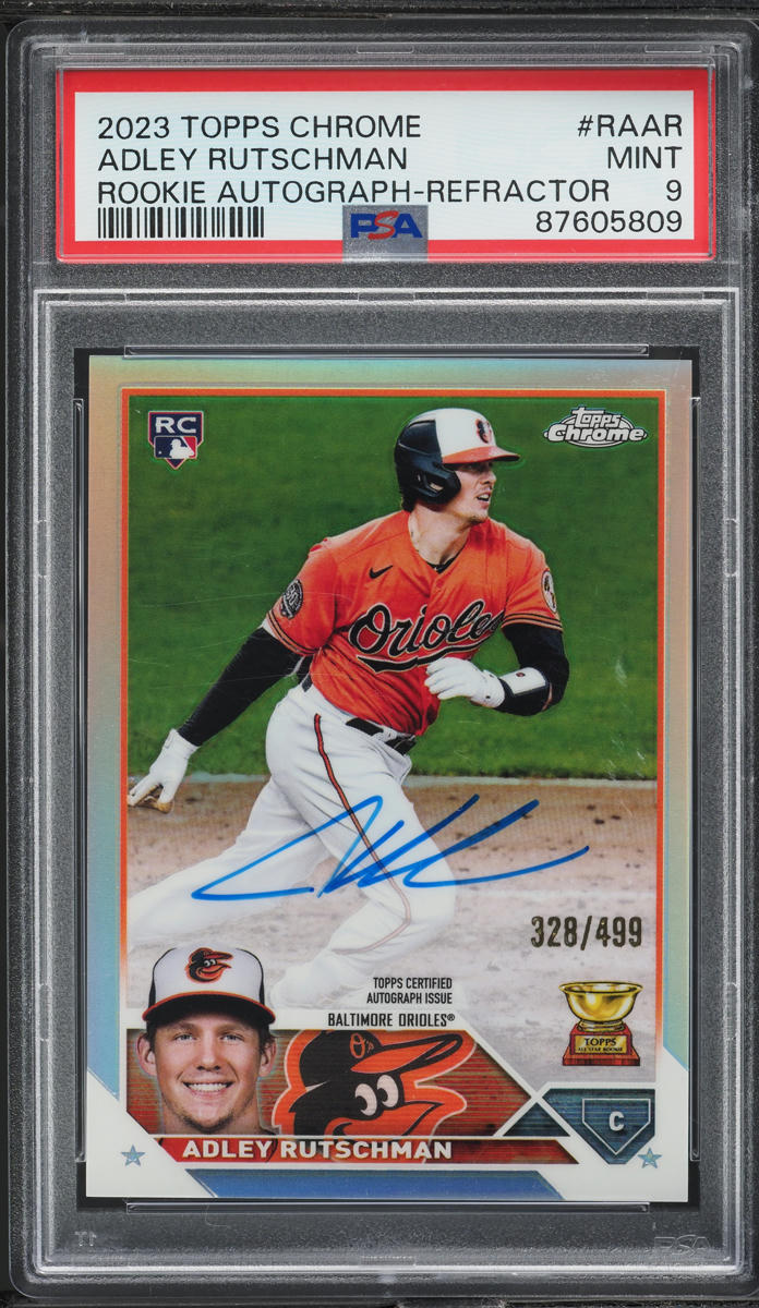 2023 Topps Chrome Refractor Adley Rutschman ROOKIE AUTO /499 #RAAR PSA 9 MINT