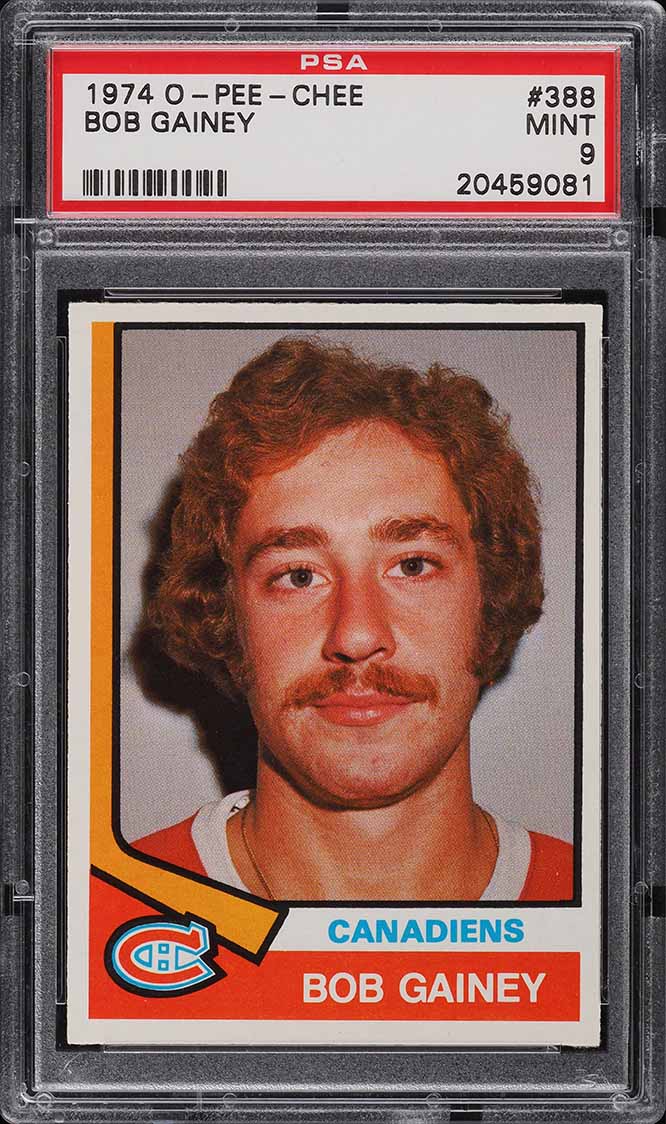 1974 O-Pee-Chee Hockey Bob Gainey ROOKIE #388 PSA 9 MINT