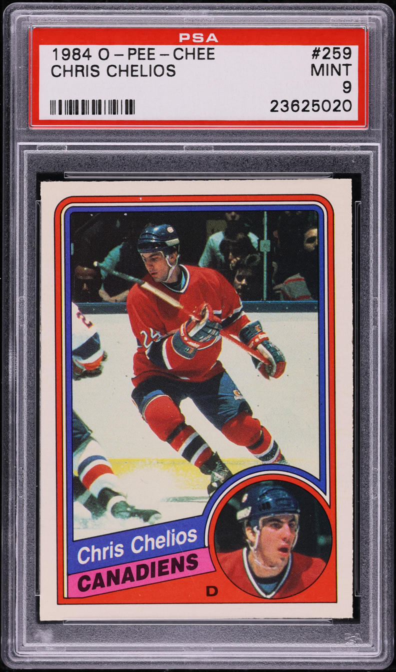 1984 O-Pee-Chee Hockey Chris Chelios ROOKIE #259 PSA 9 MINT