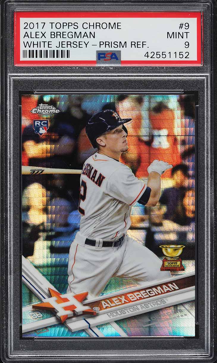 2017 Topps Chrome Prism Refractor Alex Bregman ROOKIE #9 PSA 9 MINT