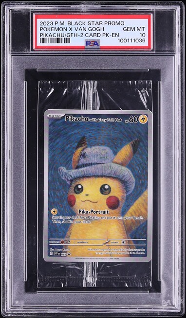 2023 Pokemon SV Black Star Promo Van Gogh Pikachu With Grey Felt Hat #85 PSA 10
