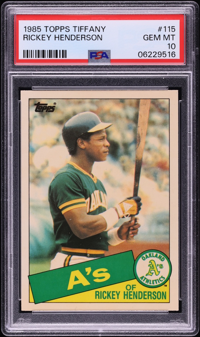 1985 Topps Tiffany Rickey Henderson #115 PSA 10 GEM MINT
