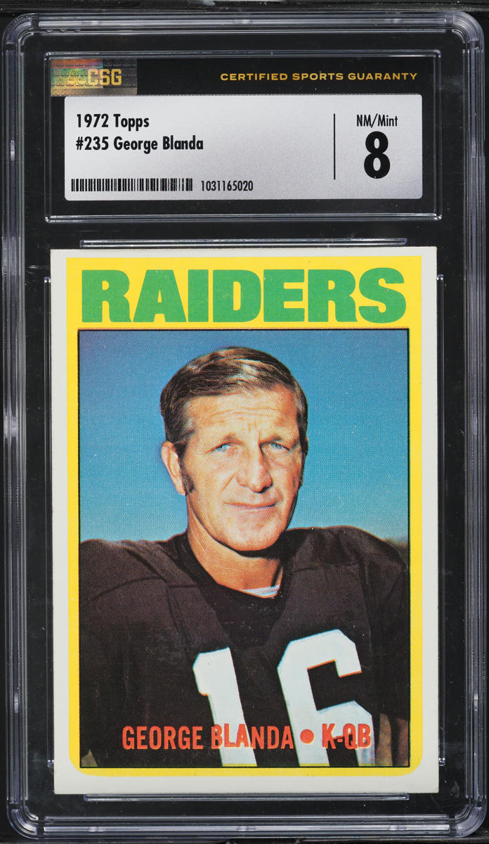1972 Topps Football George Blanda #235 CSG 8 NM-MT