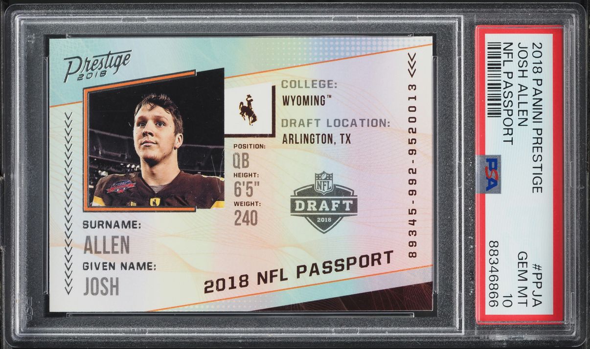 2018 Panini Prestige NFL Passport Josh Allen ROOKIE #PP-JA PSA 10 GEM MINT