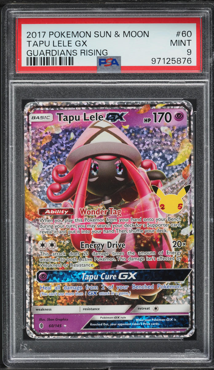 2017 Pokemon Sun & Moon Guardians Rising Tapu Lele GX #60 PSA 9 MINT