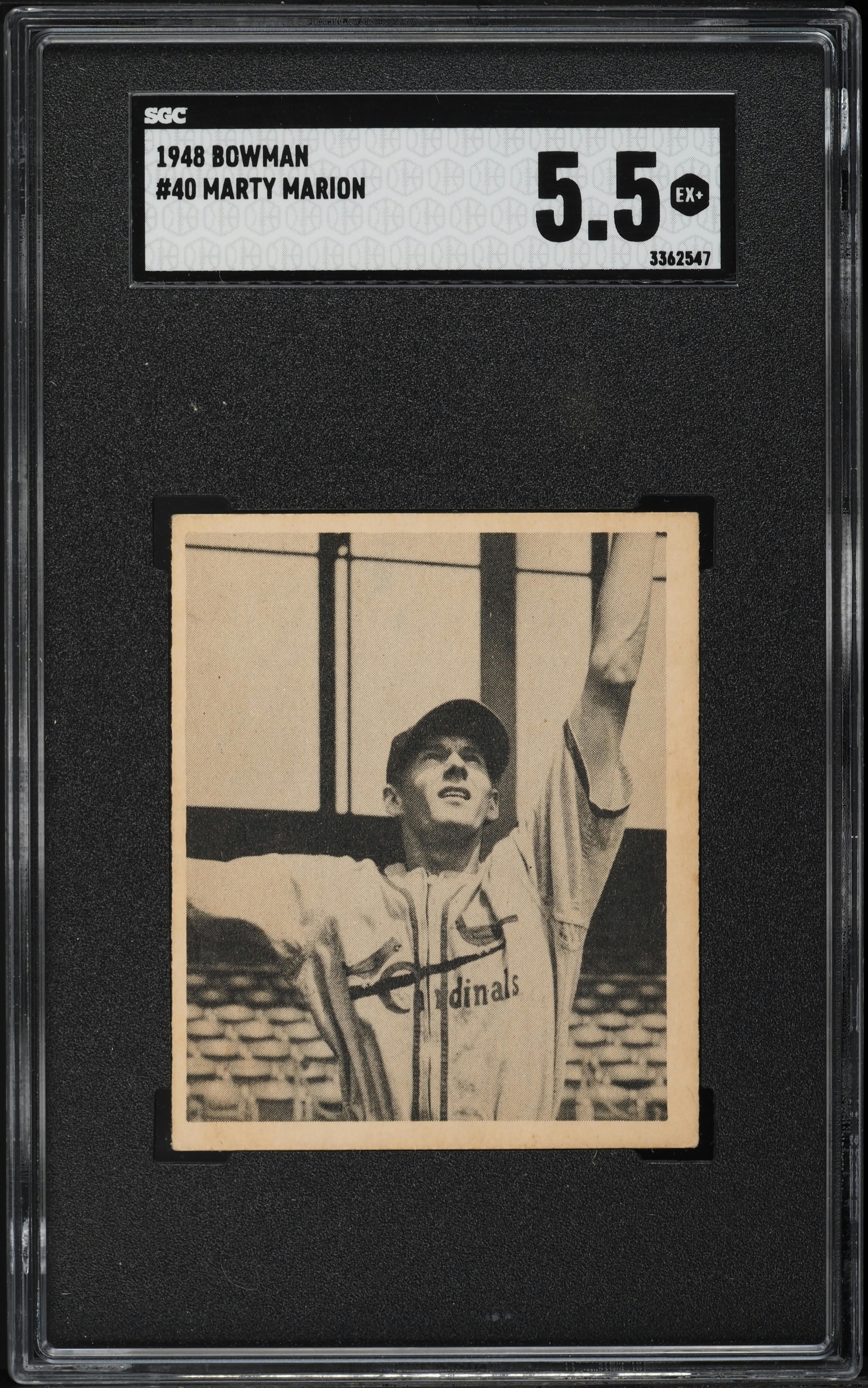 1948 Bowman SETBREAK Marty Marion ROOKIE #40 SGC 5.5 EX+