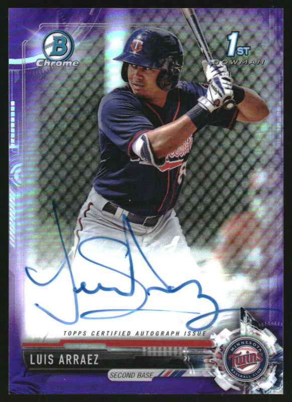 2017 Bowman Chrome Autographs Purple Refractor #CPA-LA Luis Arraez RC Auto /250