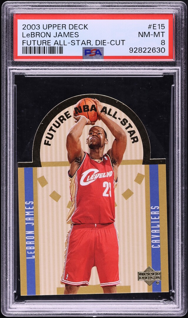 2003 Upper Deck Future All-Star Die-Cut LeBron James ROOKIE #E15 PSA 8 NM-MT