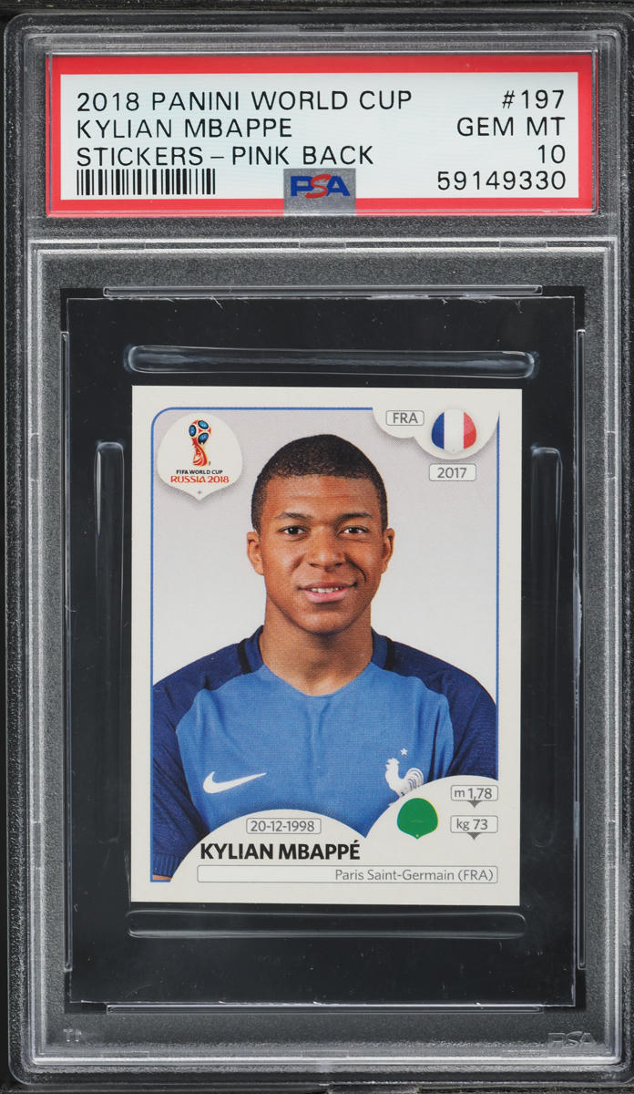 2018 Panini World Cup Stickers Pink Back Kylian Mbappe ROOKIE #197 PSA 10 GEM