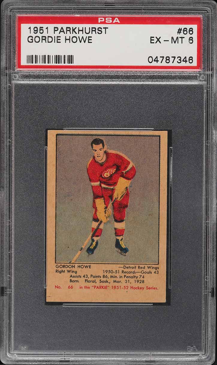 1951 Parkhurst Gordie Howe ROOKIE #66 PSA 6 EXMT