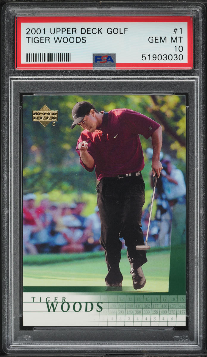 2001 Upper Deck Golf Tiger Woods ROOKIE #1 PSA 10 GEM MINT