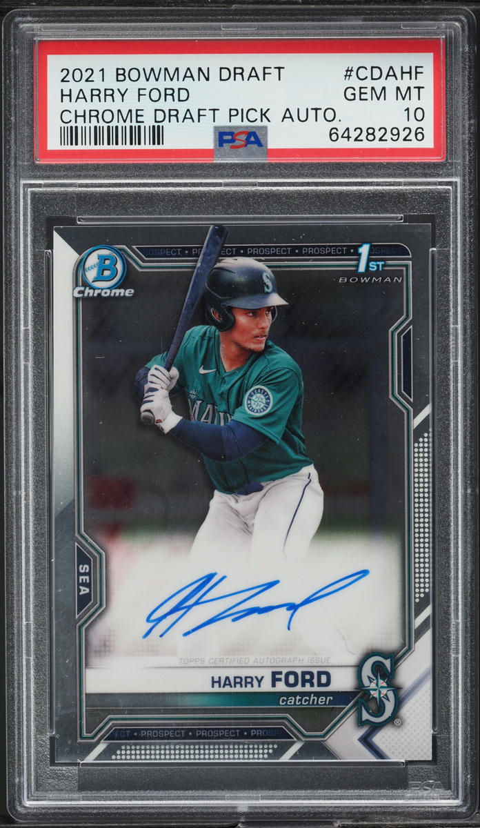 2021 Bowman Chrome Draft Harry Ford PROSPECT AUTO #CDAHF PSA 10 GEM MINT