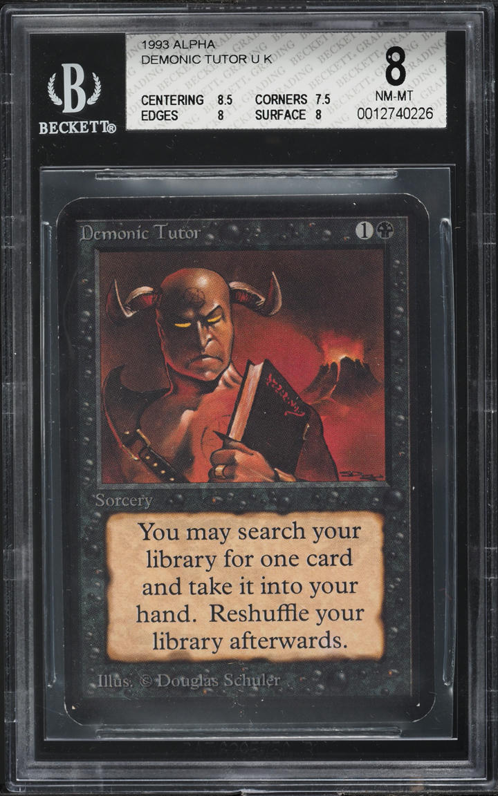 1993 Magic The Gathering MTG Alpha Demonic Tutor BGS 8 NM-MT
