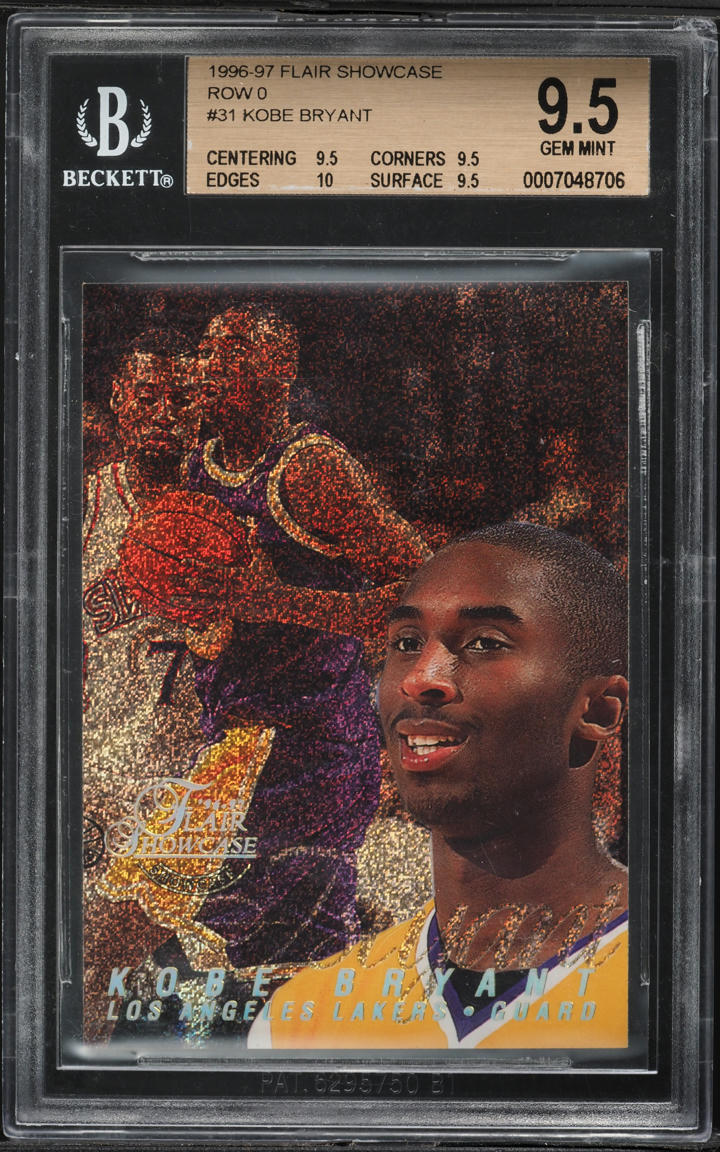 1996 Flair Showcase Row 0 Kobe Bryant ROOKIE #31 BGS 9.5 GEM MINT