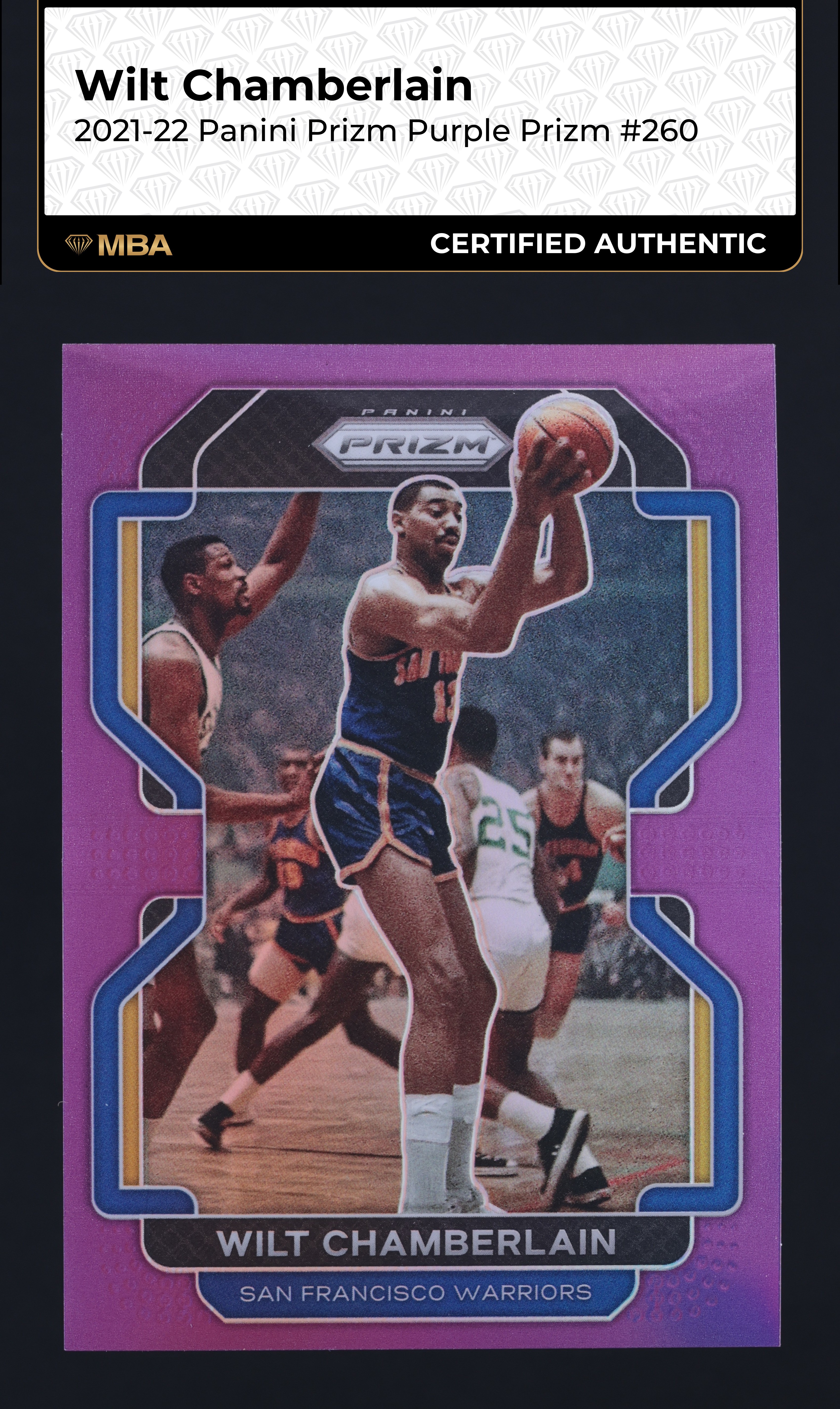 2021 Panini Prizm Purple Wilt Chamberlain /99 #260 MBA AUTH