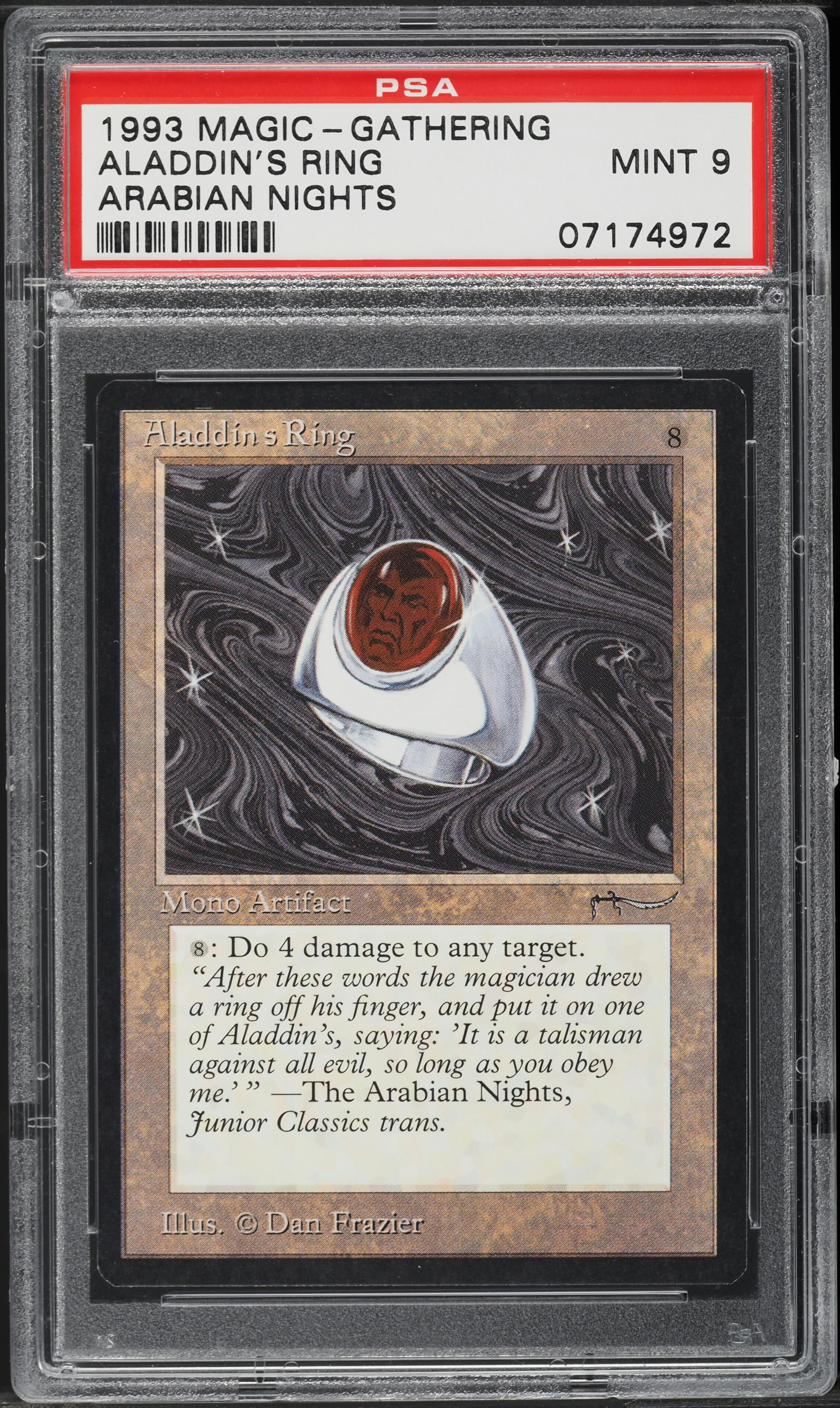 1993 Magic The Gathering MTG Arabian Nights Aladdin's Ring PSA 9 MINT