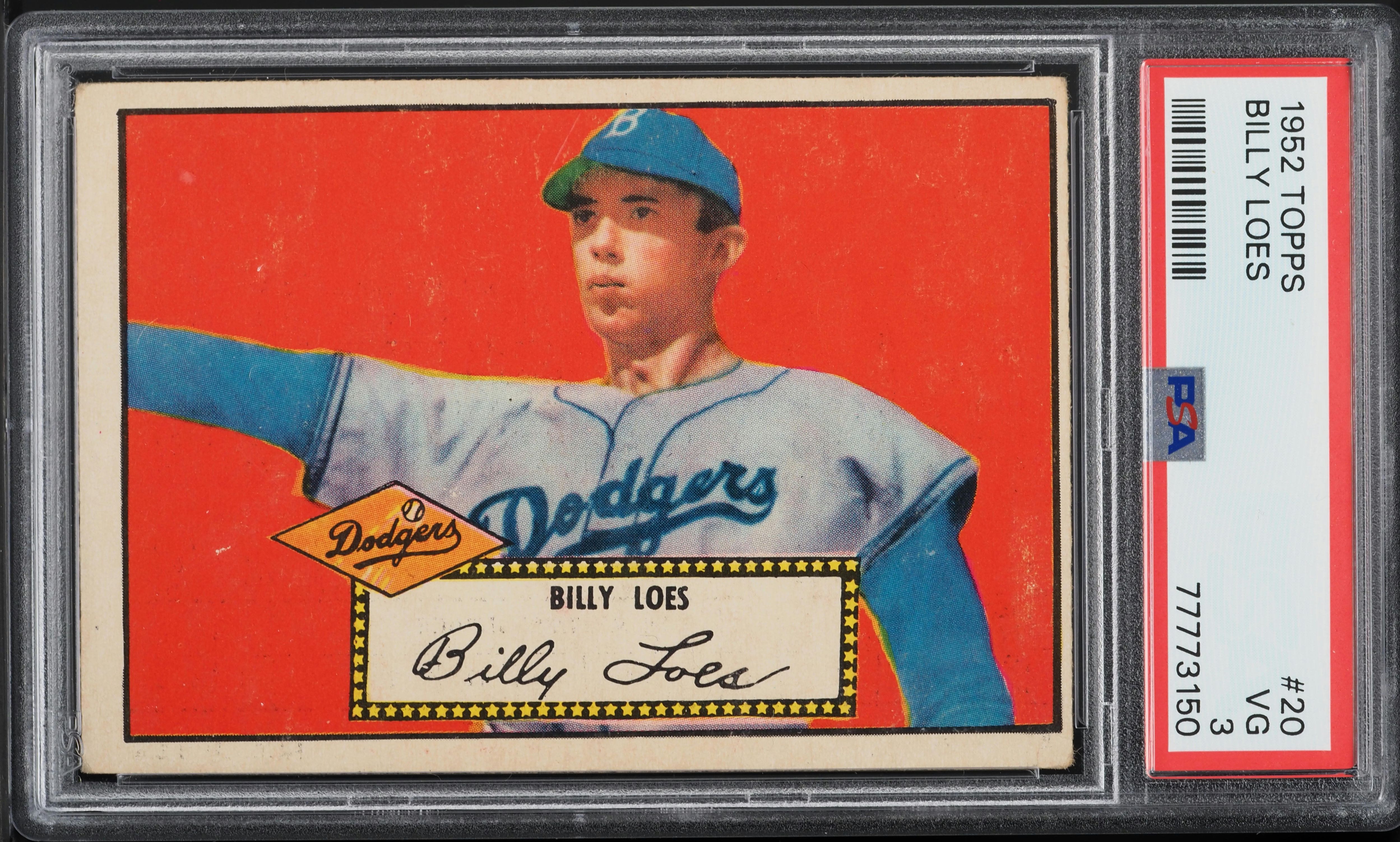 1952 Topps Billy Loes ROOKIE #20 PSA 3 VG
