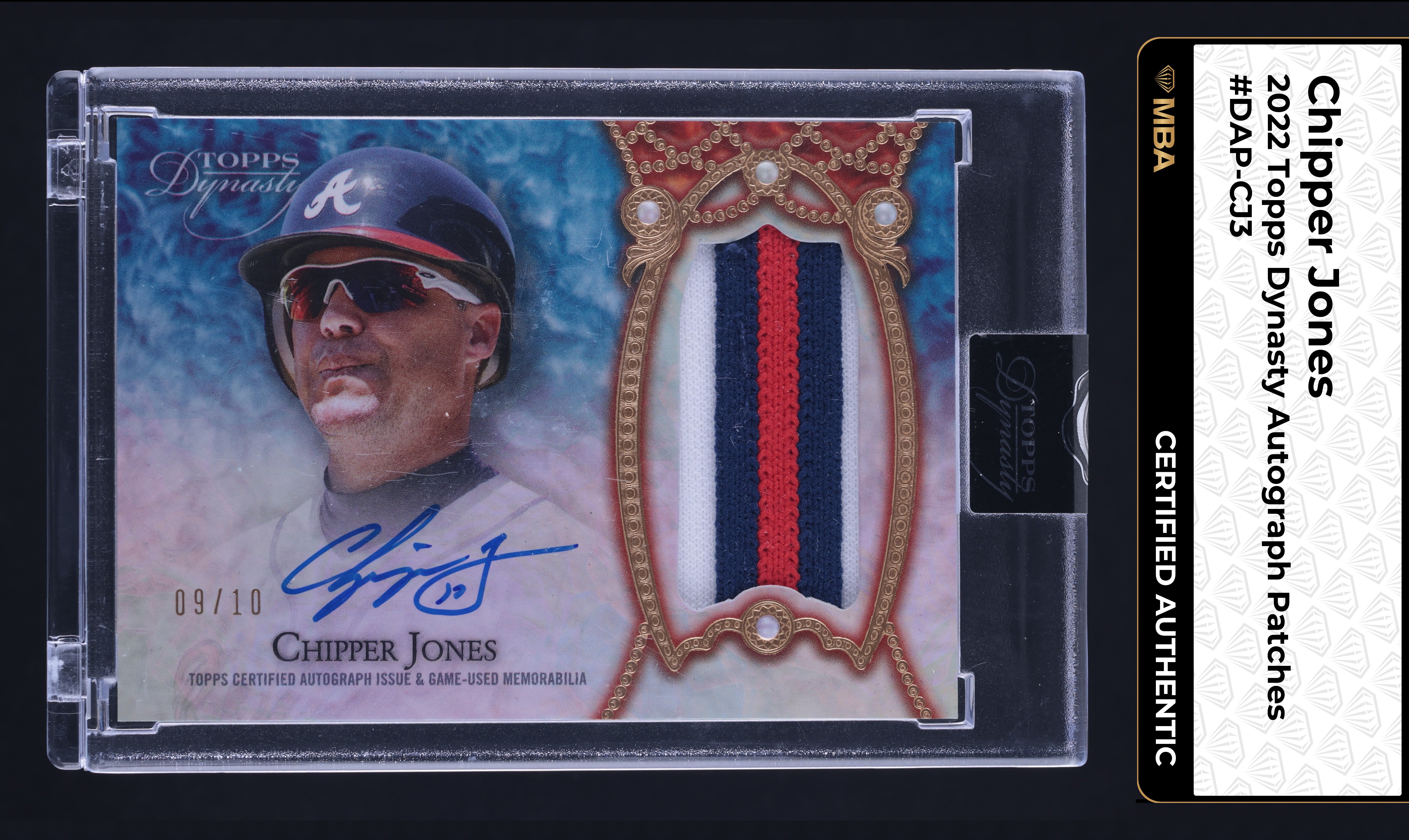 2022 Topps Dynasty Chipper Jones PATCH AUTO /10 #DAP-CJ3 MBA AUTH
