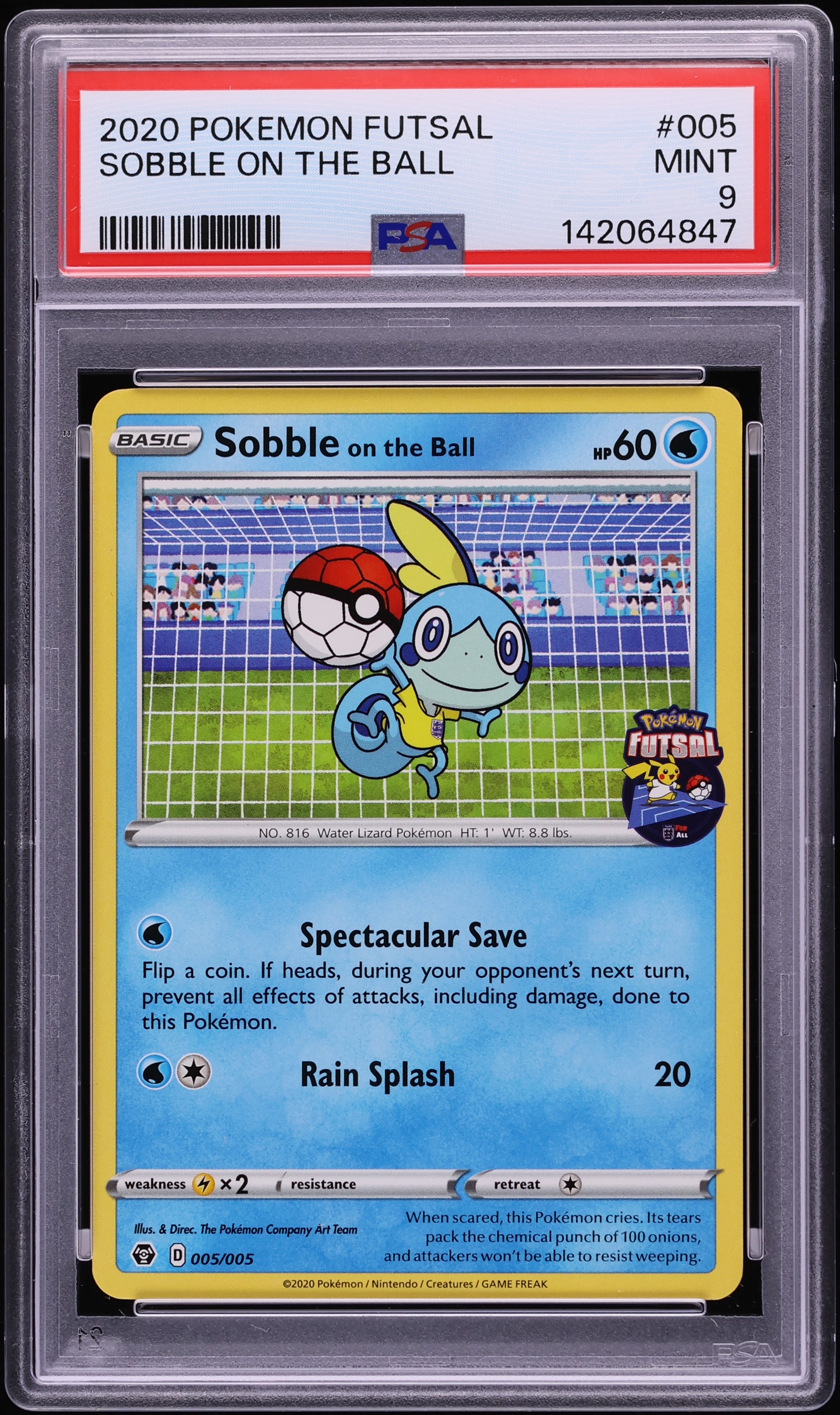 2020 Pokemon Sword & Shield Futsal Sobble On The Ball #5 PSA 9 MINT