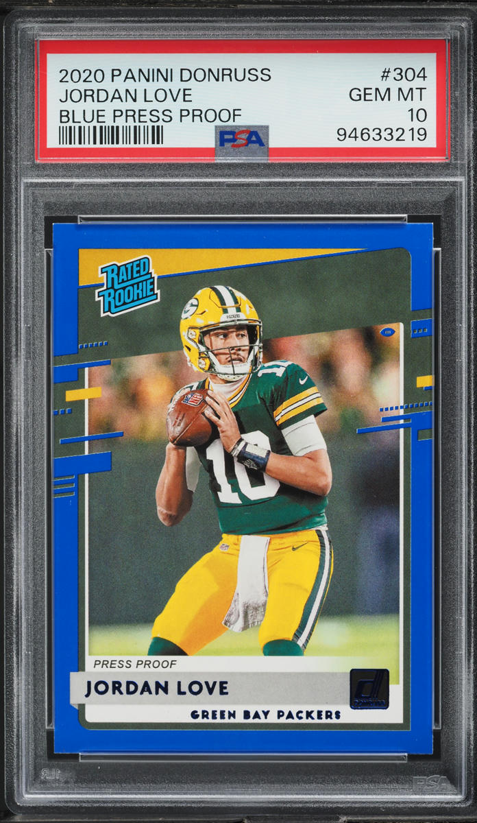 2020 Donruss Blue Press Proof Jordan Love ROOKIE #304 PSA 10 GEM MINT