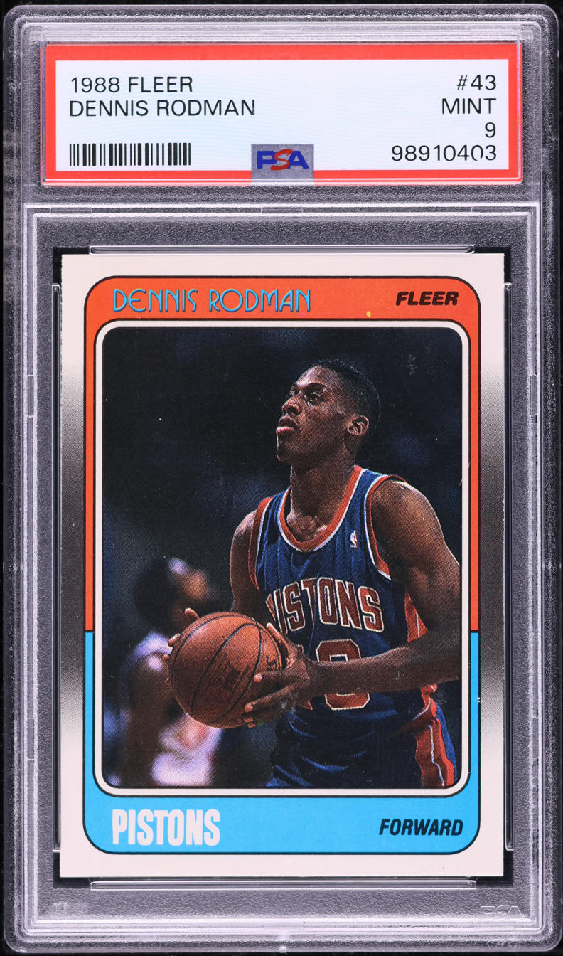 1988 Fleer Basketball Dennis Rodman ROOKIE #43 PSA 9 MINT