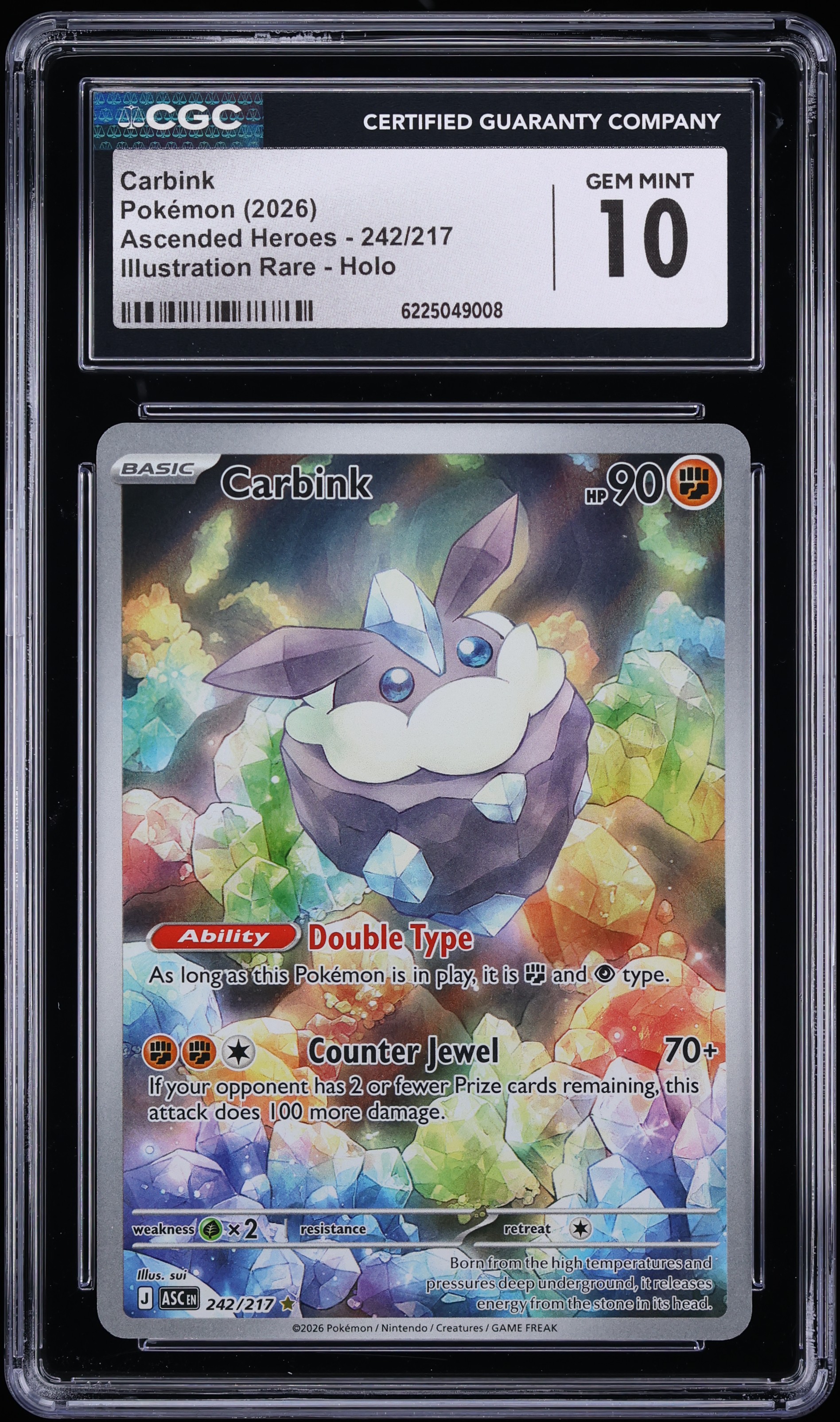 2026 Pokemon Mega Evolution Ascended Heroes IR Carbink #242 CGC 10 GEM MINT