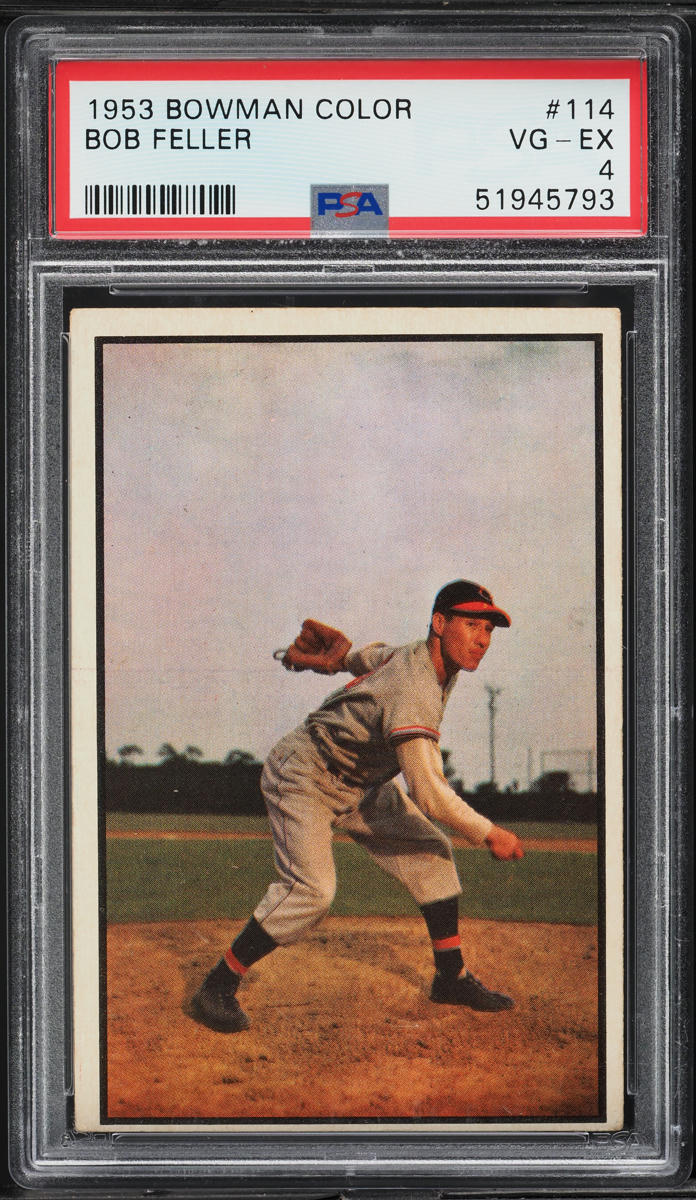 1953 Bowman Color Bob Feller #114 PSA 4 VGEX