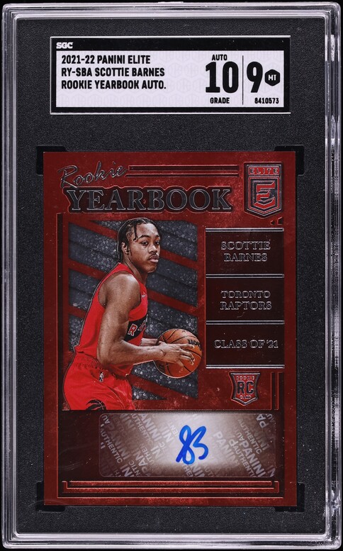 2021 Donruss Elite Yearbook Scottie Barnes ROOKIE AUTO #RY-SBA SGC 9 MINT