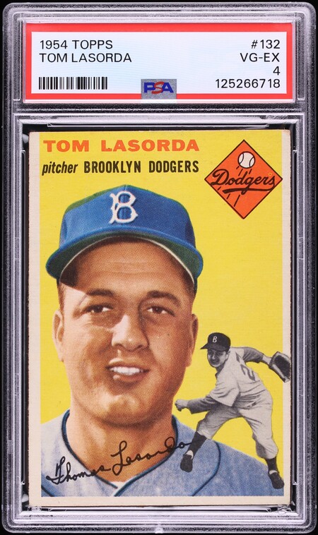 1954 Topps Tom Lasorda ROOKIE #132 PSA 4 VGEX